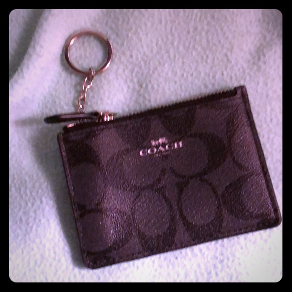Coach coin purse card holder key chain / key ring
